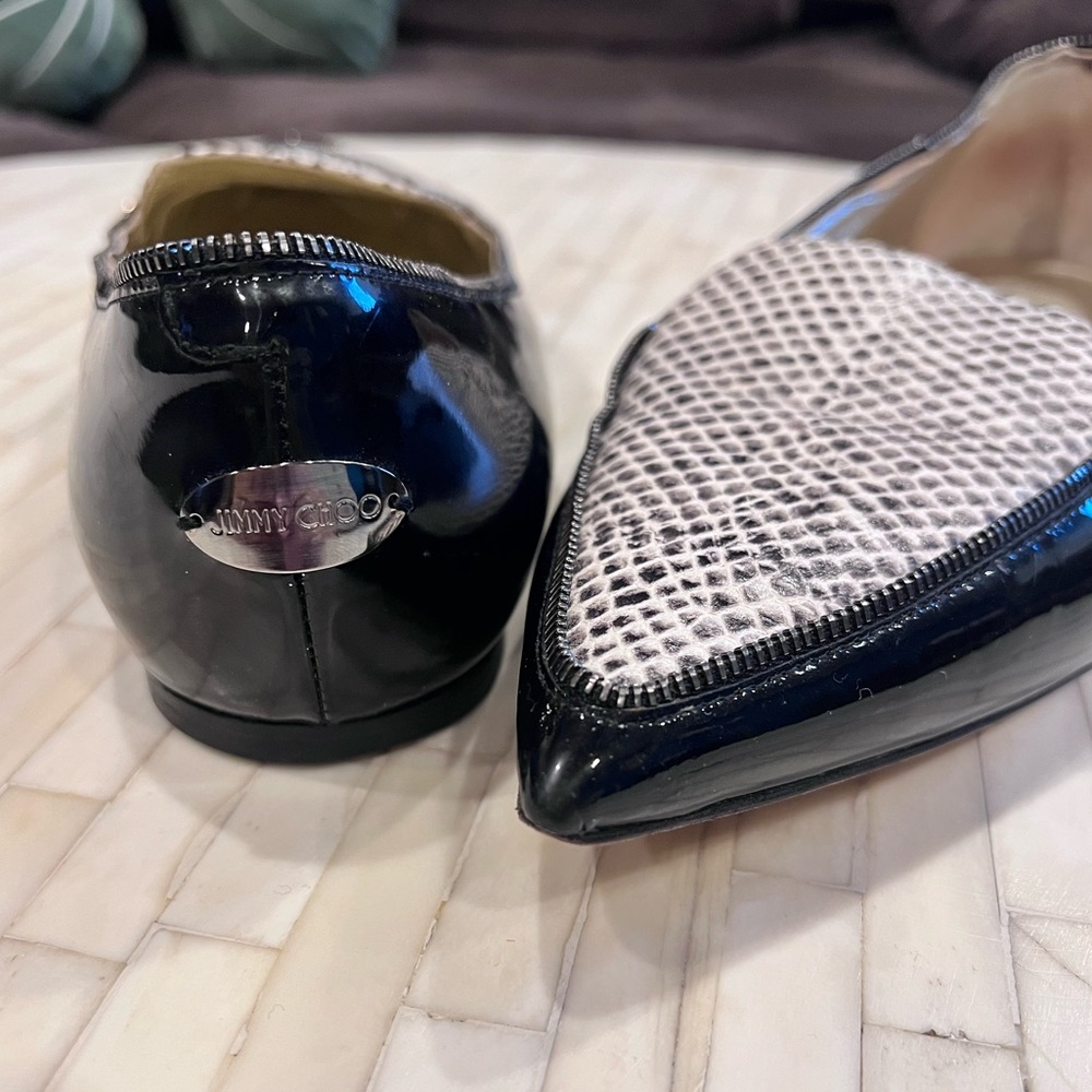 Jimmy Choo London Size 40.5 (fits size 10) leather sample sale pointy toe flats.